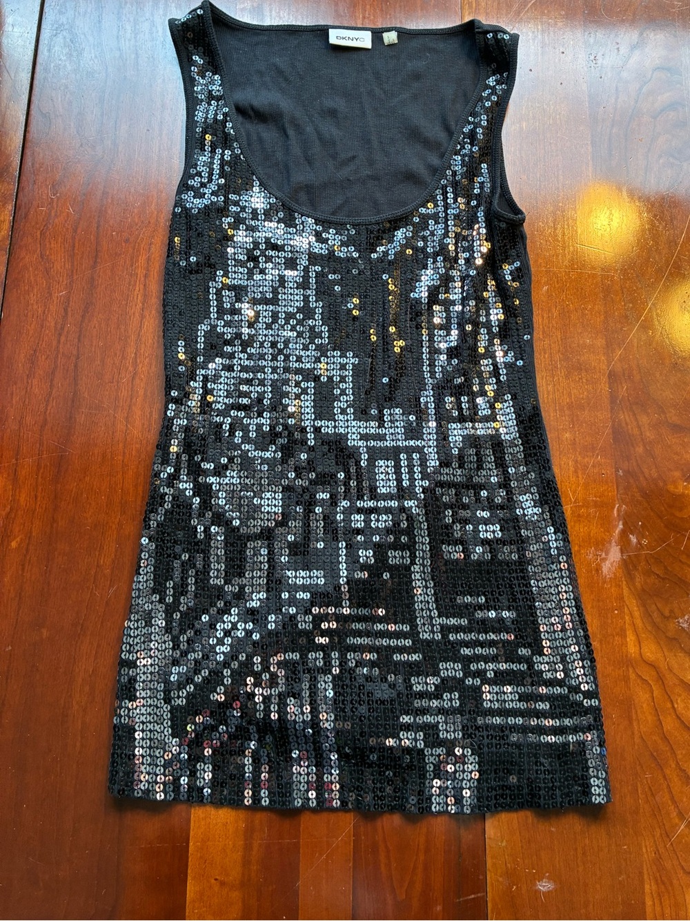 DKNYC y2k Black Sequin Tank Top